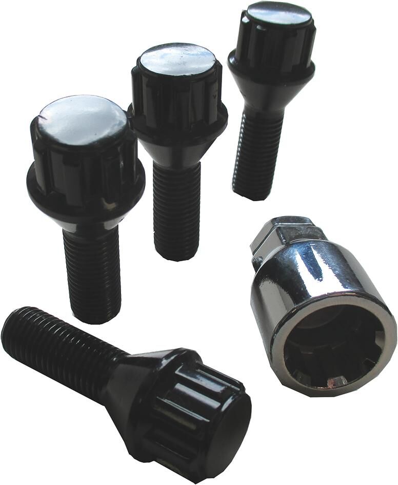 Autostyling seehase seehase set velgsloten wielsloten rim locks set black cone 60, m12x1.5x29 mm