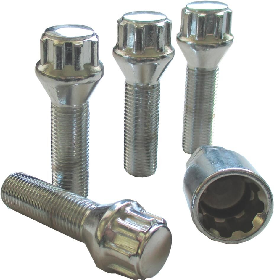 Autostyling seehase seehase set velgsloten wielsloten rim locks set chrome cone 60, m14x1.25x27 mm