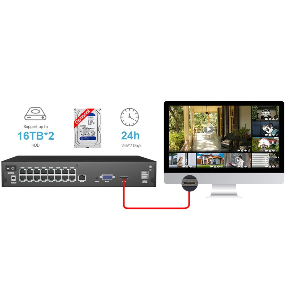 Foscam FNA216HE, 16-channel 4K 8MP Poe nvr