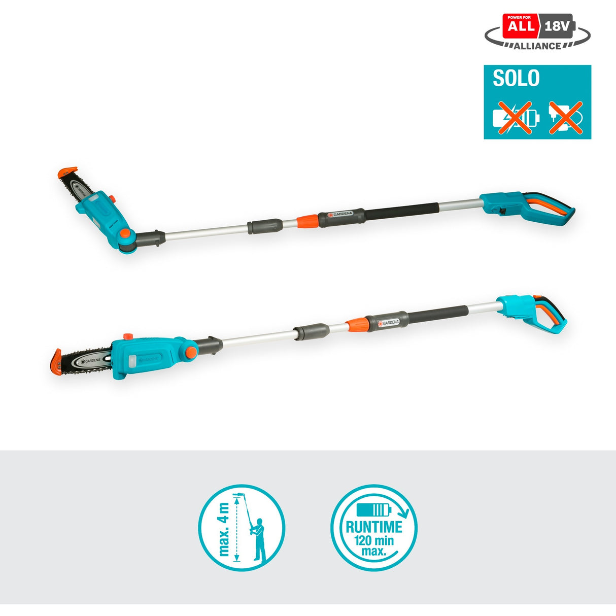 Gardena Gardena Battery Telescopic Pruning Layer TCS 20 18 P4A Solo