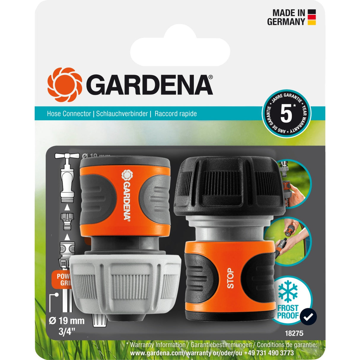 Gardena slangeforbindelse sæt 19 mm (3 4)