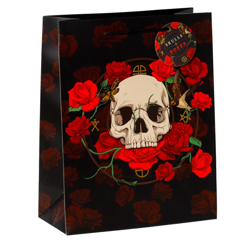 Lebka a růže Red Roses - dárková taška velká