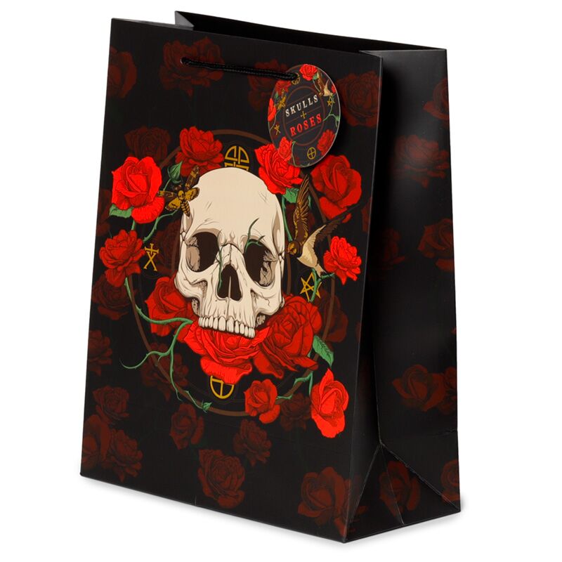 Lebka a růže Red Roses - dárková taška velká