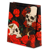 Skull and roses red rose gift bag XL