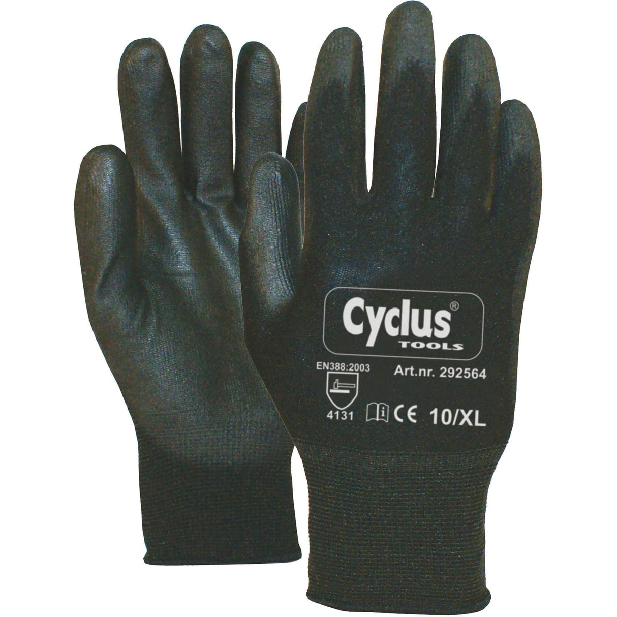 Lámhainní Oibre Cycplus Pu-Flex XL (10) Dubh