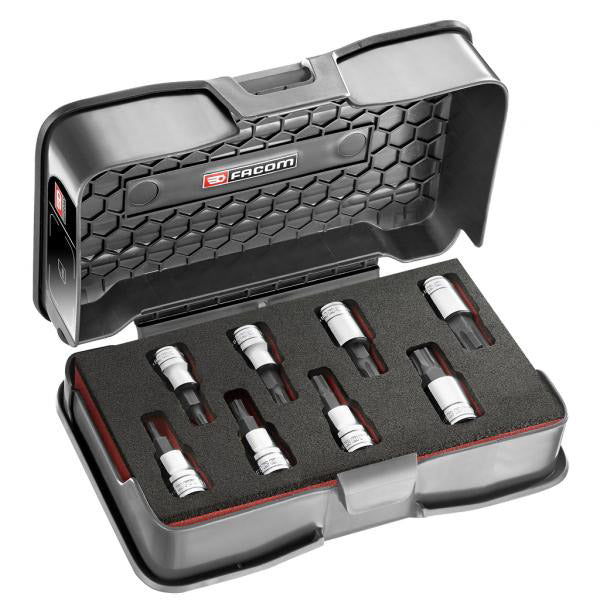 FACOM FACOM DOPENS SET ⅜ 6-Side OGV-GRIP HEMPERED STÅL Sort