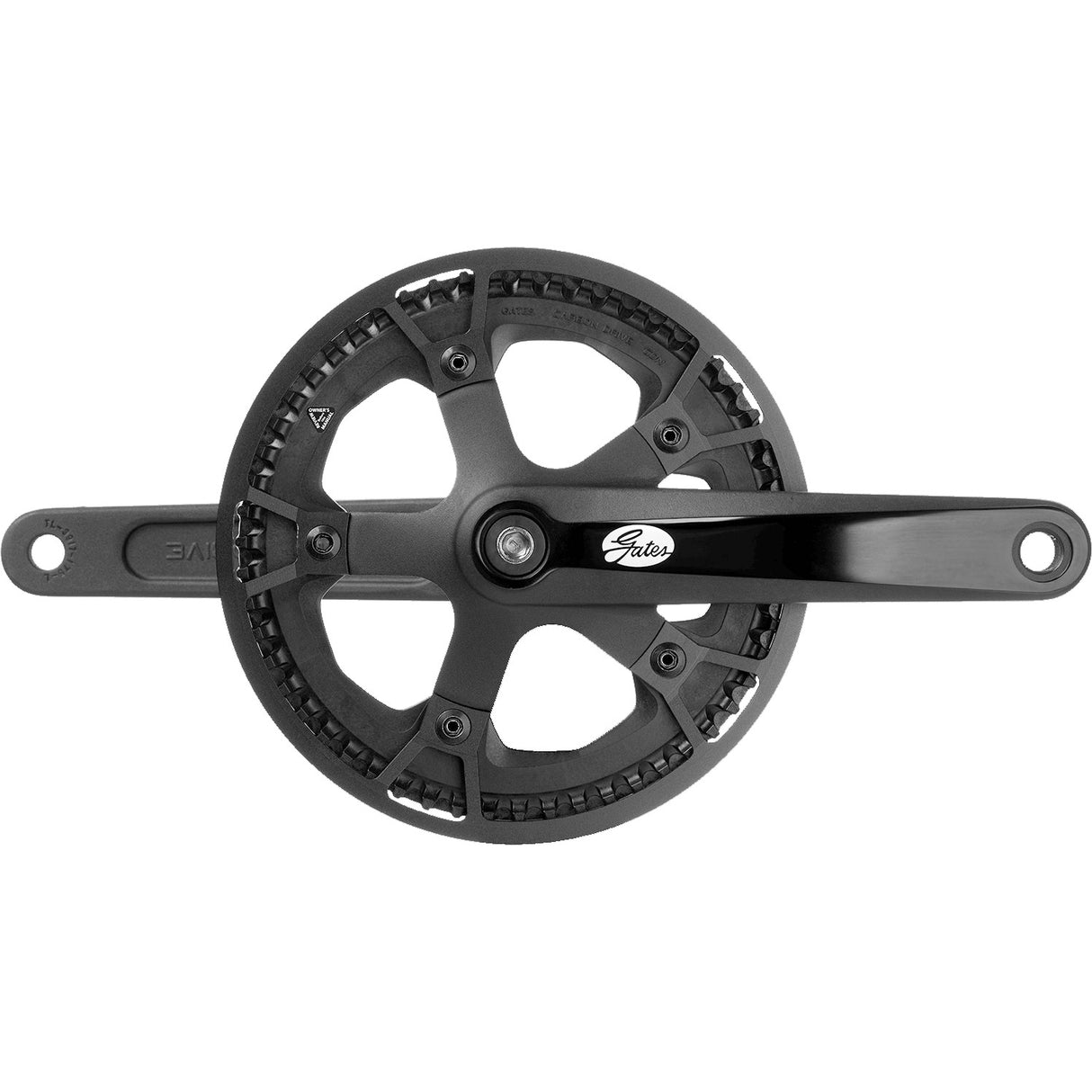 Gates crankset cdn s250 55t 175mm metaal beschermingrand zw.