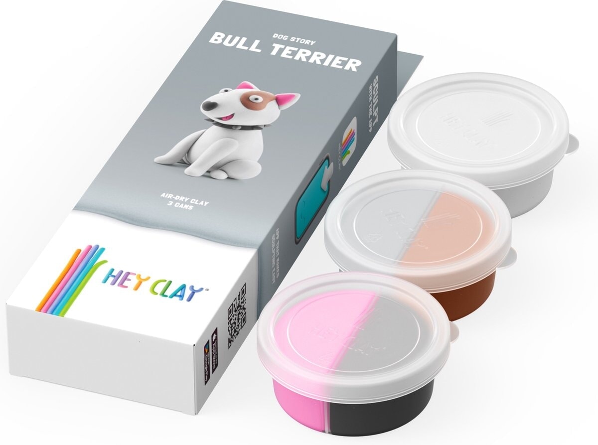 Hey-clay bull terrier 3 cans boetseerklei