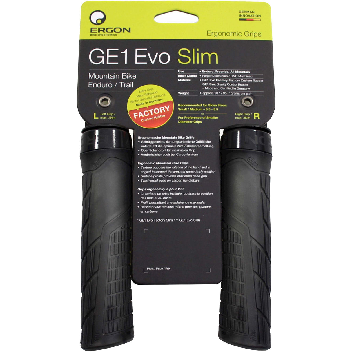 Ergon käsittelee GE1 Evo Factory Slim Frozen Black
