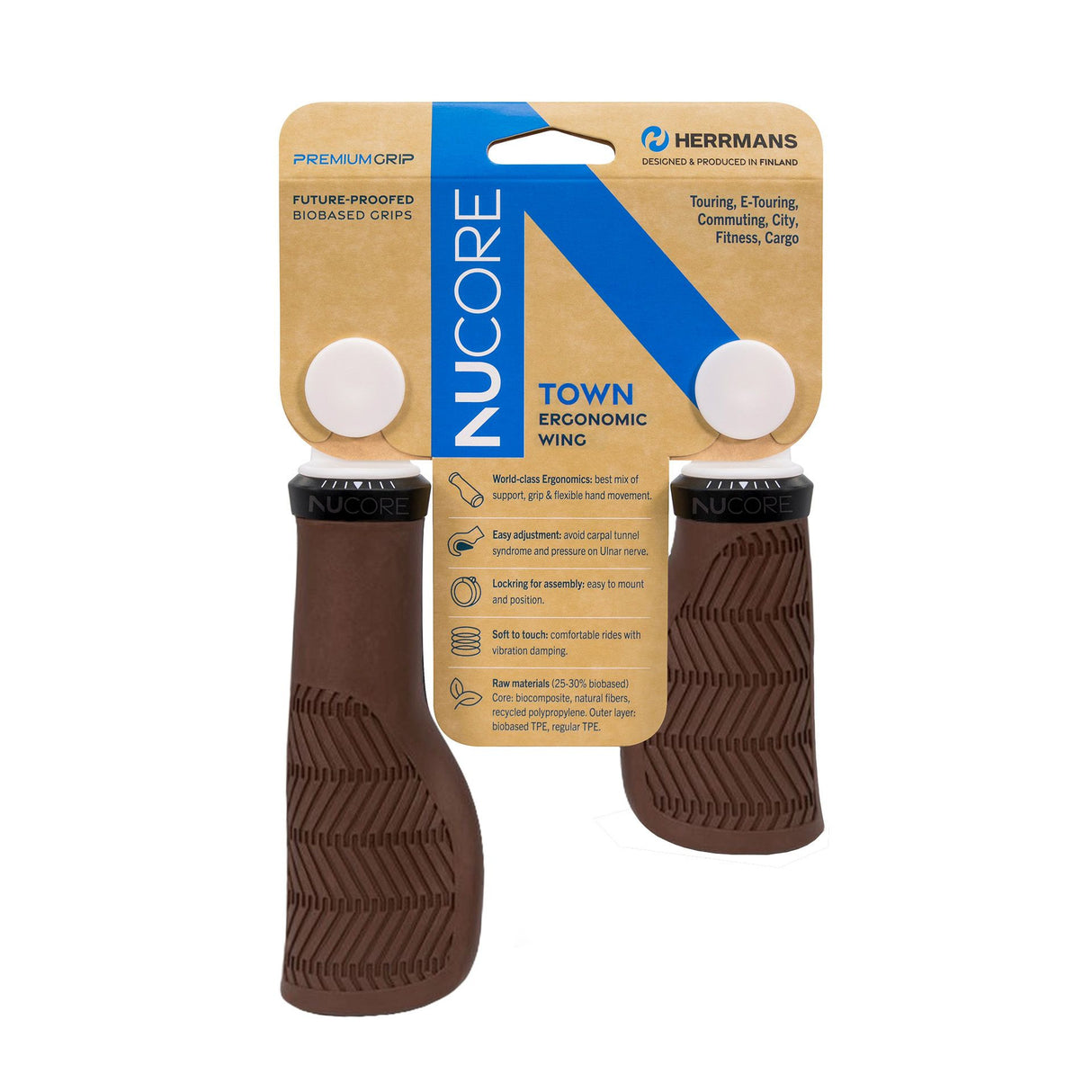 Sturmeyarcher Herrmans Handle Set Nucore Town Wave 90 130mm hnědá