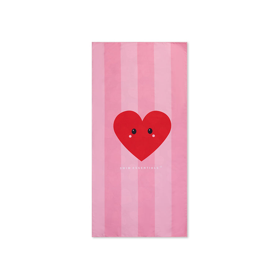 Hearts | red microfiber towel 135 x 65 cm