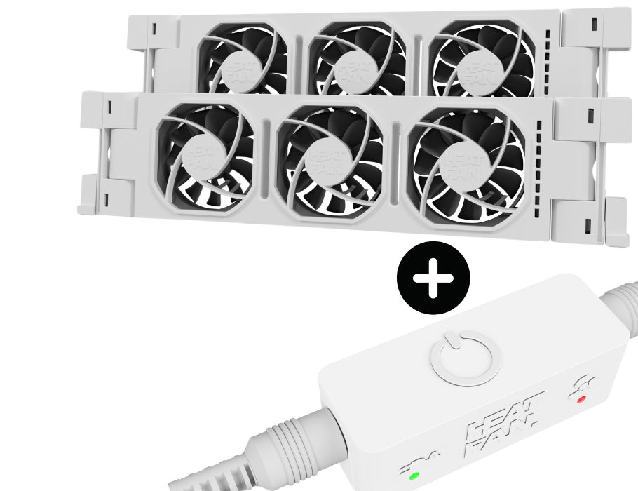 Heatfan 3 - Radiator fan duo - White + Touch Sensor