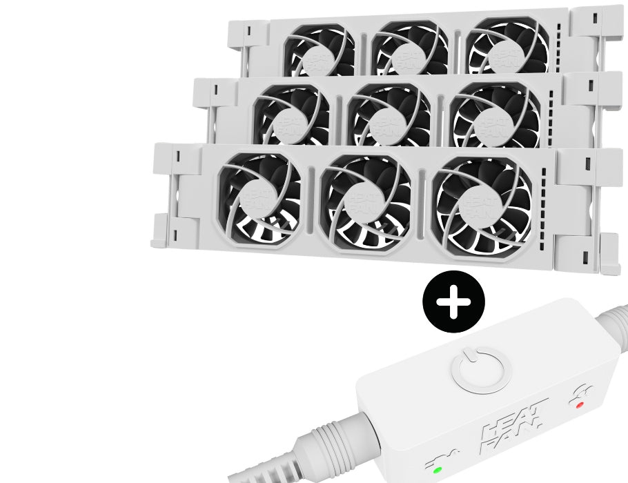 HeatFan 3 - Radiator Fan Trio - White + Touch Sensor