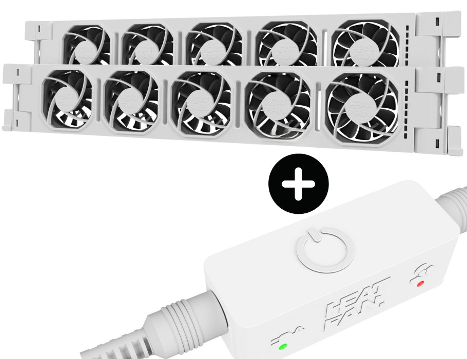 Heatfan 5 - Radiator fan duo - White + Touch Sensor