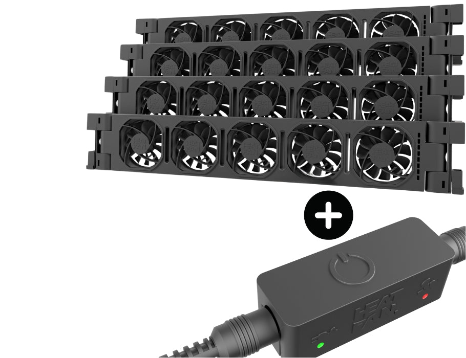 HeatFan 5 - Radiator Fan Quattro - Black + Smart Sensor