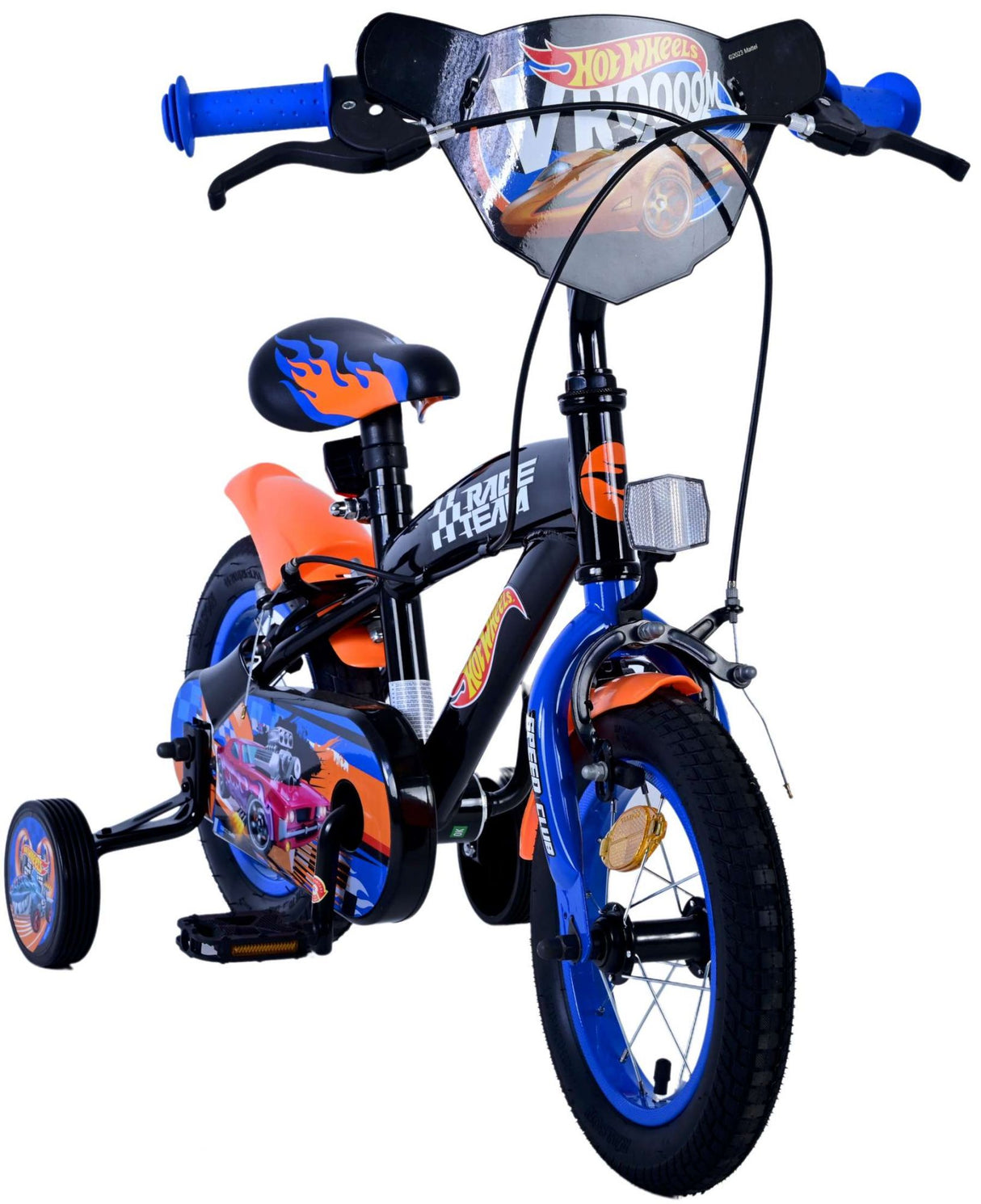 Hot Wheels Children's Bicycle - Boys - 12 Inch - Black Orange Blue - Two Hand brakes