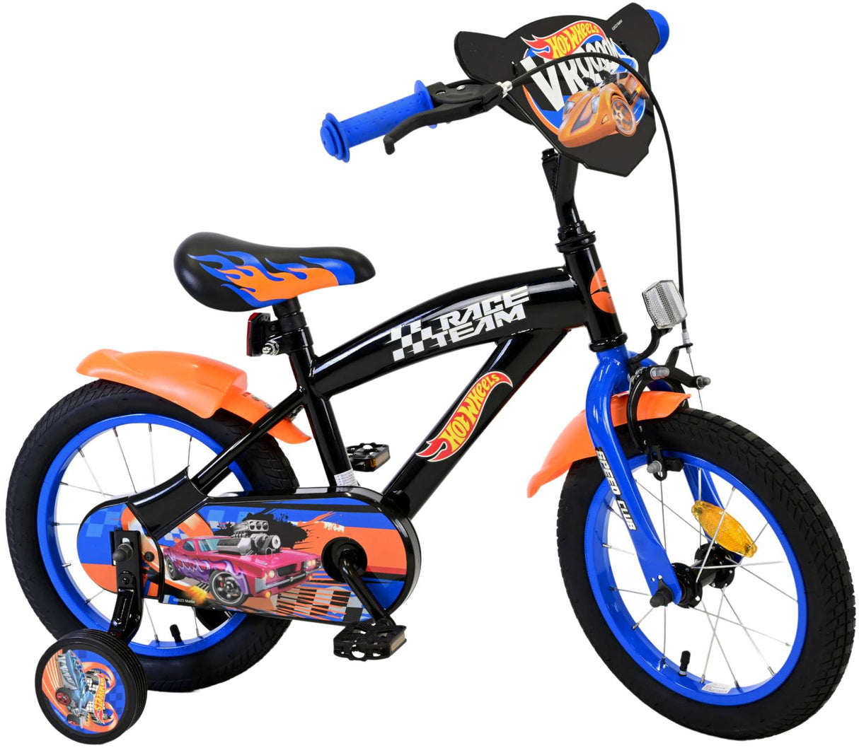 Hot Wheels Children's Bicycle - Boys - 14 Inch - Black Orange Blue