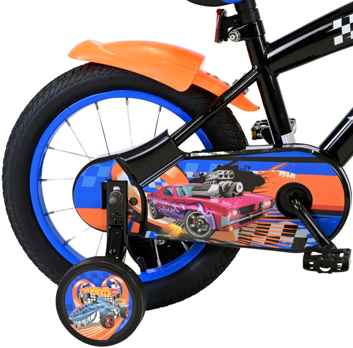 Hot Wheels Children's Bicycle - Boys - 14 Inch - Black Orange Blue