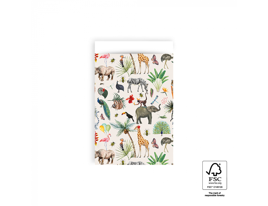 Sacos de presente de rockshox - Jungle - Creme - 12x19cm - 200st