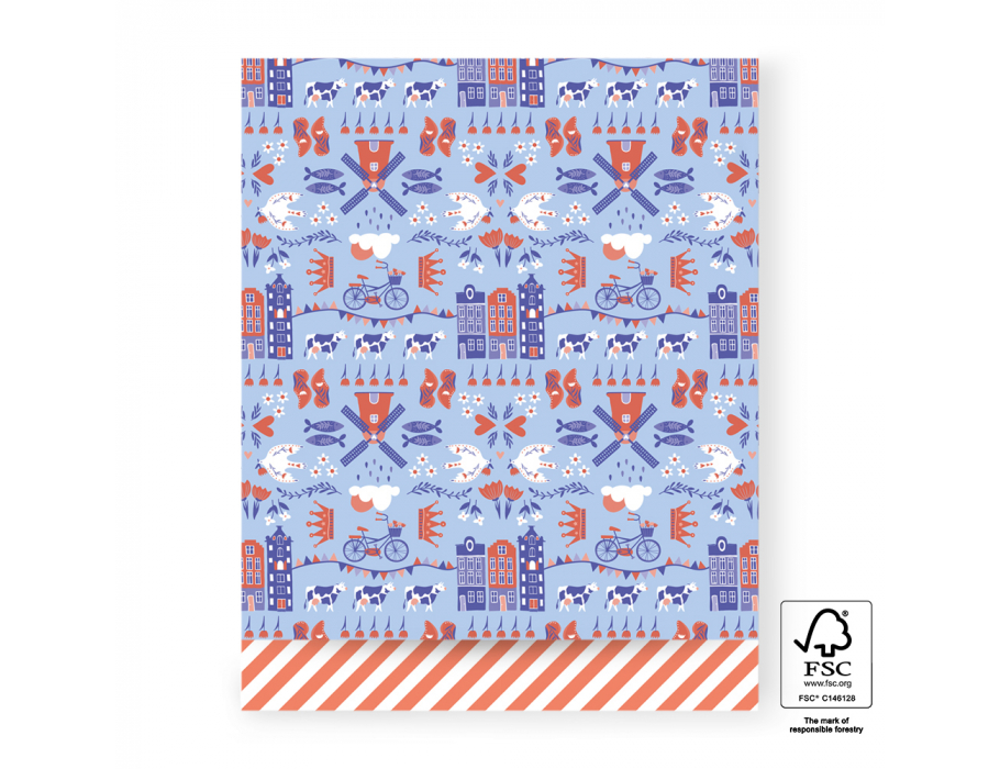 Sacos de presente de rockshox - Holanda - Listras de Orange - 27x34cm - 200st