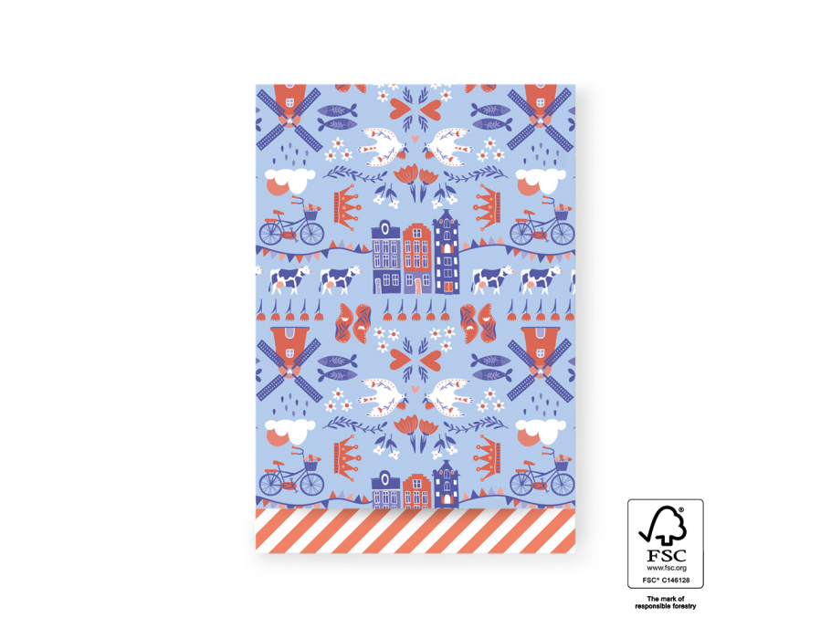 Sacos de presente de Rockshox - Holanda - Listras de Orange - 17x25cm - 200st