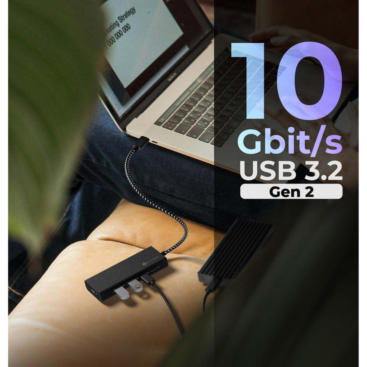 Ledena škatla 4-zavodna pesta z USB-C 3.2 Gen 2