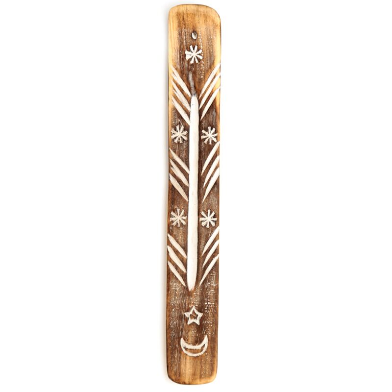 Mango wood moon star incense holder