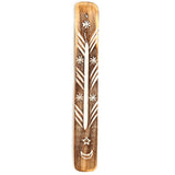 Mango wood moon star incense holder