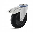 Torwegge zwenkwiel m rem rubber ø80 kunststof boutbevestiging