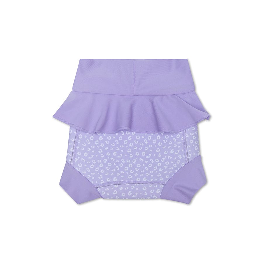 Leopard | purple neoprene swim diaper