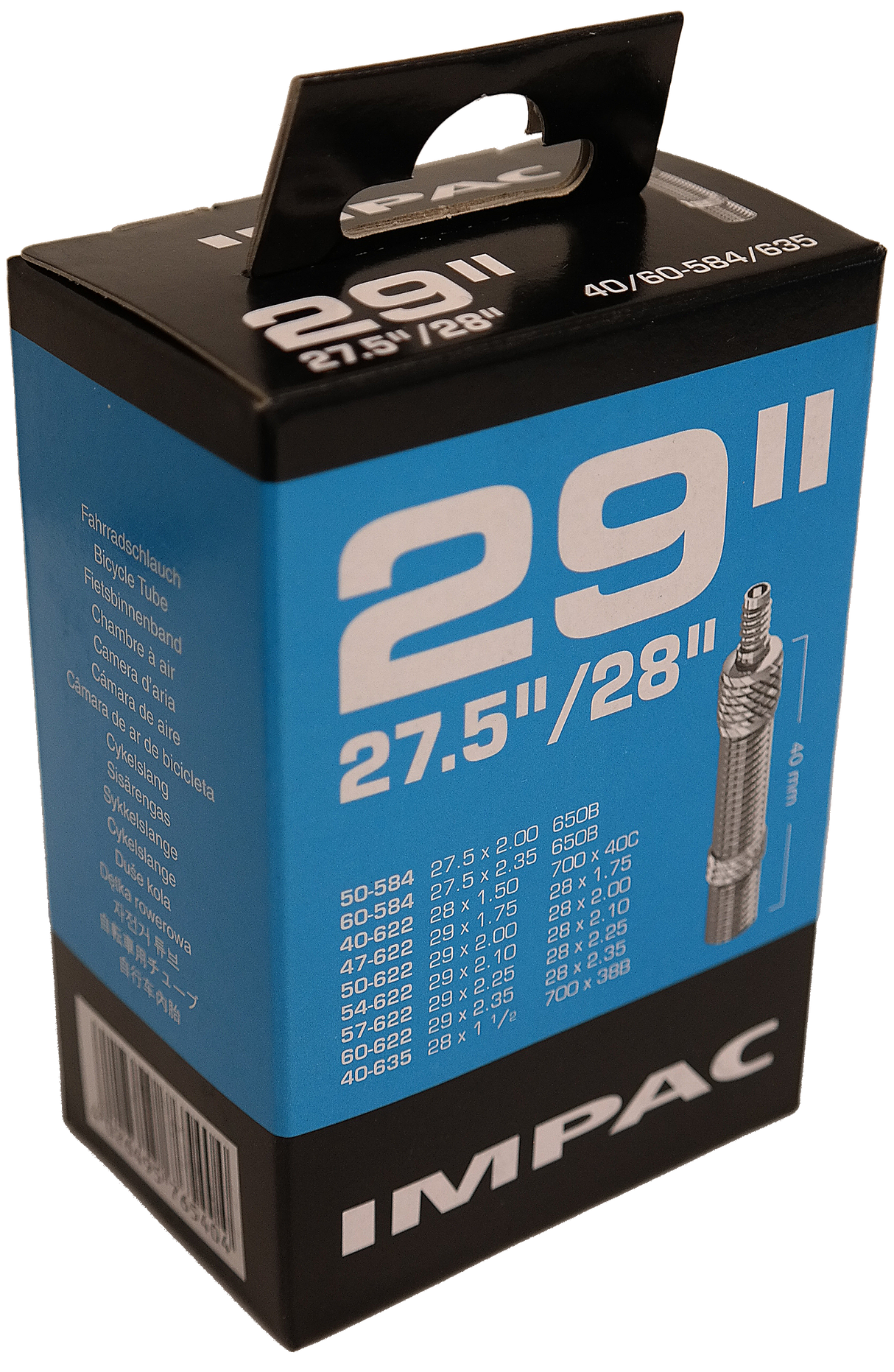 Impac (Schwalbe) Tubo interno DV19 28 29 polegadas 40 60-622 635 40 mm
