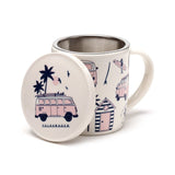 VW T1 Volkswagen van Explore - Porcelain mug with tea infuser lid
