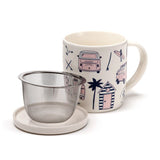 VW T1 Volkswagen van Explore - Porcelain mug with tea infuser lid