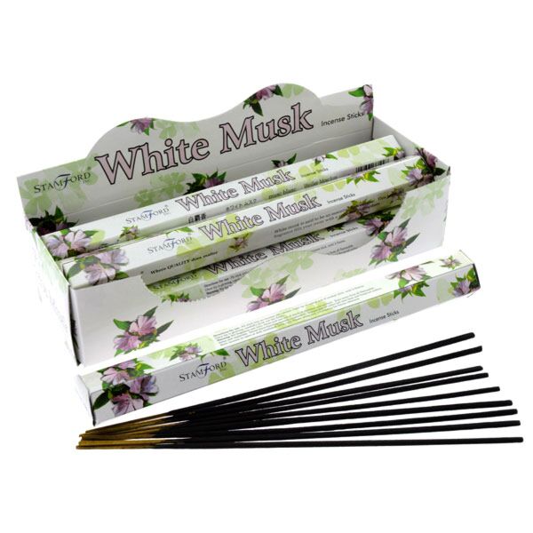 37109 white musk - stamford premium hex incense sticks