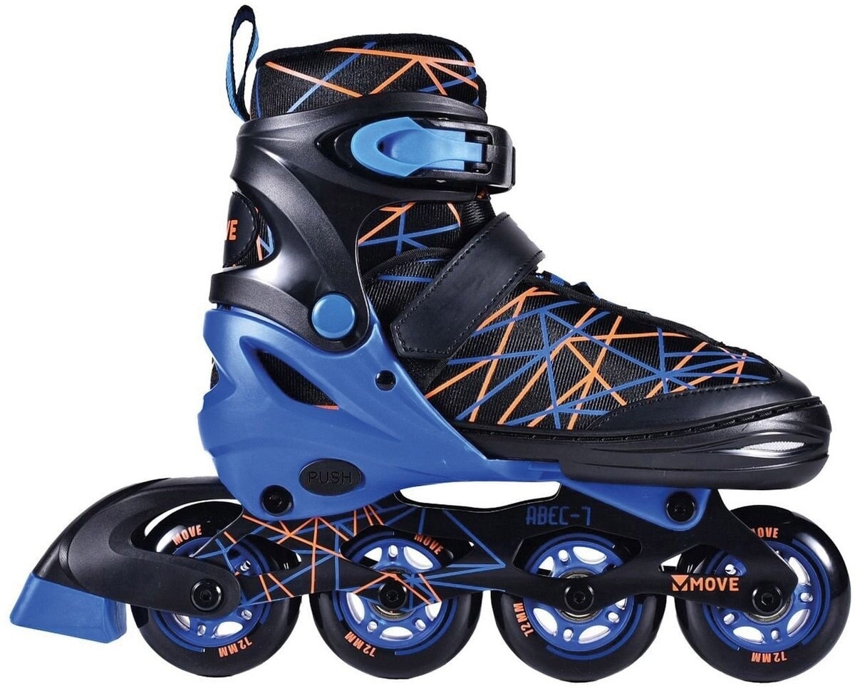 Move inline skates : stripes zwart blauw (562410) maat 30 33