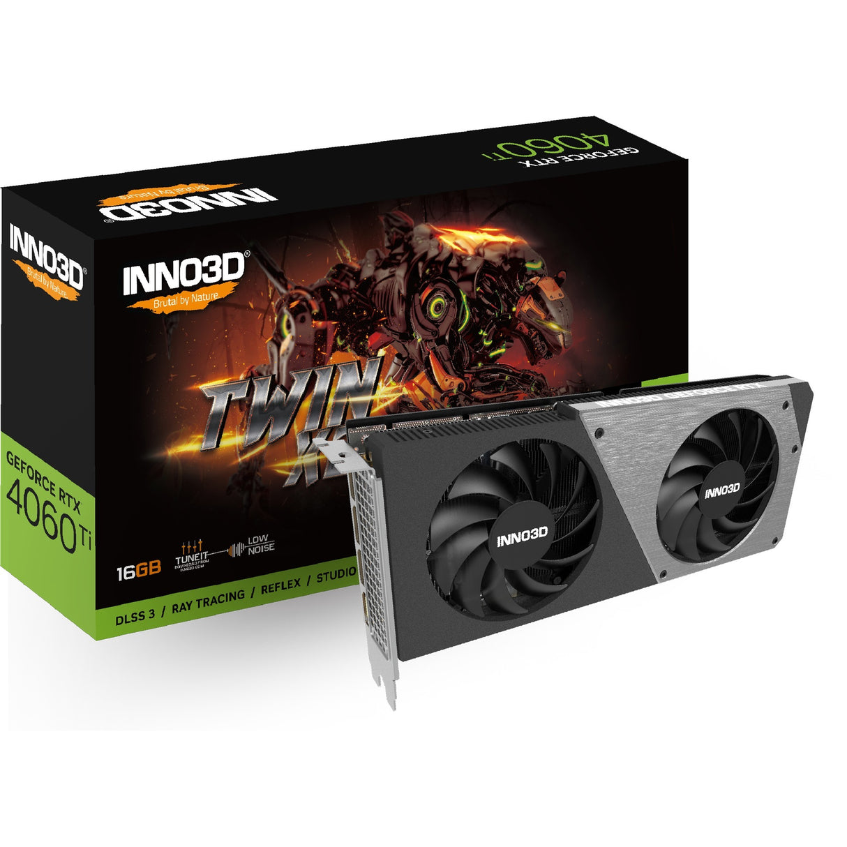 Inno3d Inno3d N406T2-16D6-178055N GeForce RTX 4060 Ti Twin X2, 16GB GDDR6, 128 bits, 2535, 18 Gbps, 3XDP+HDMI