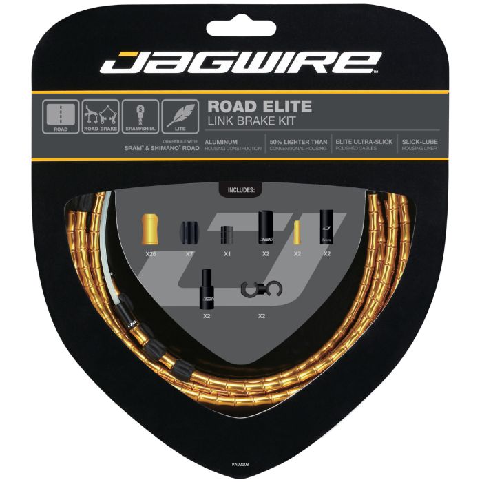 Jagwire road elite link brake kit - gold