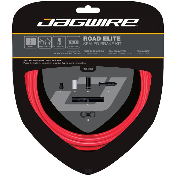 Jagwire road elite forseglet bremsesett - rød
