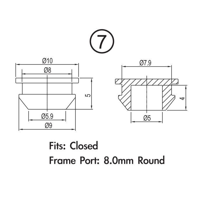 Jagwire frame plug pack - closed type (10pcs)