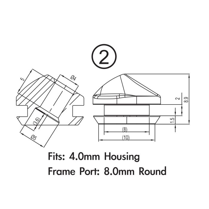 Jagwire frame plug pack - closed type (6 to 6,3mm frame) (10pcs)