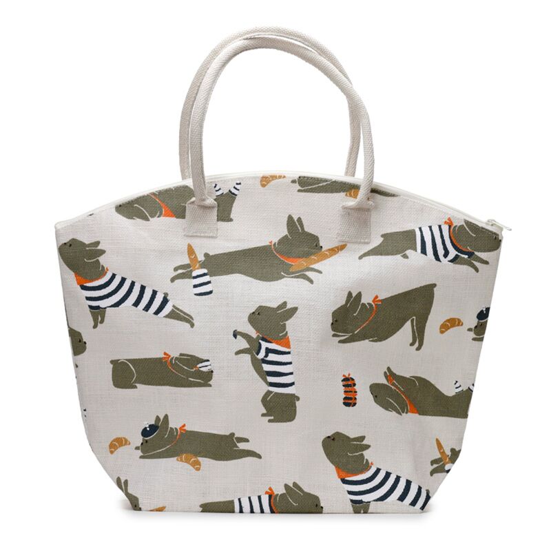 Bolsa de praia de juta Bertrand, o buldogue francês