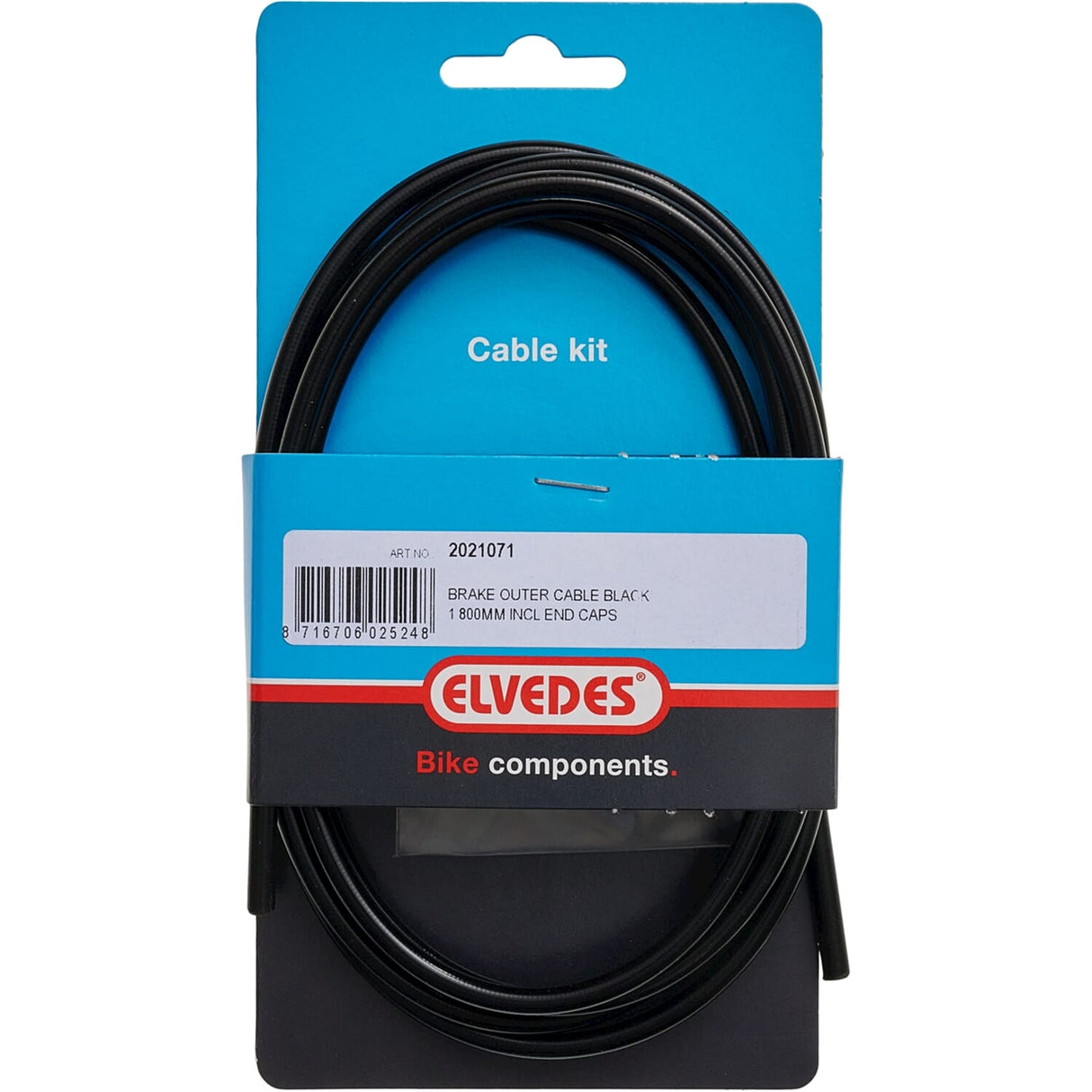 Elvedes Rem Outder -kabel 1,8 m sort +2 Ferruessen 2021071