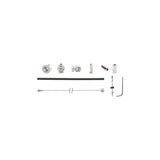 Brake cable set for drum brake 1350 1000 mm black silver