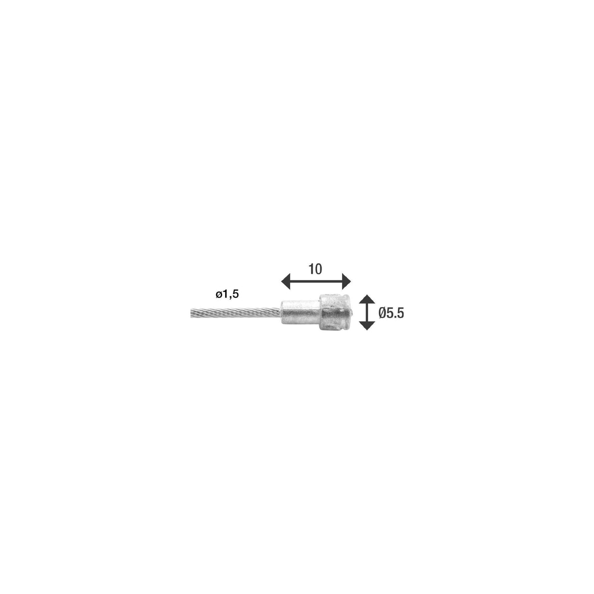 Elvedes clutch inner cable 2000mm 1 × 19 wire galvanized Ø1.5mm with V-nipple (on map)