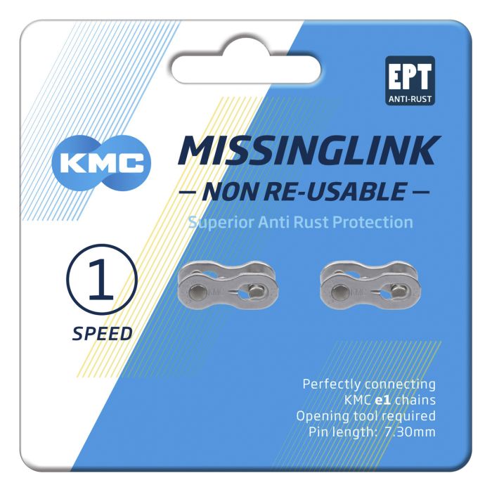 KMC MissingLink E1 E8 EPT, 3 32, 2 bitar, silverfärgade