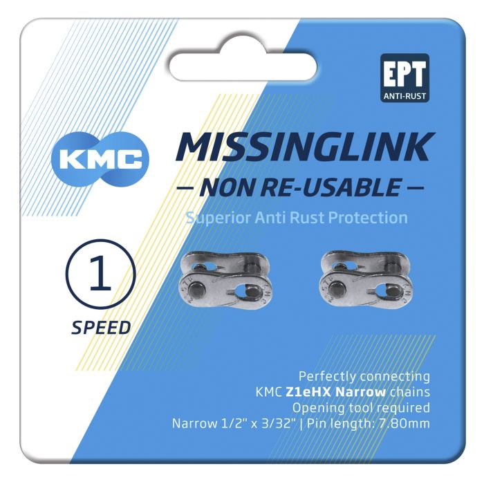 KMC Schakel Z1eHX NR Narrow EPT - 2m - Bicycle chain lock - Black