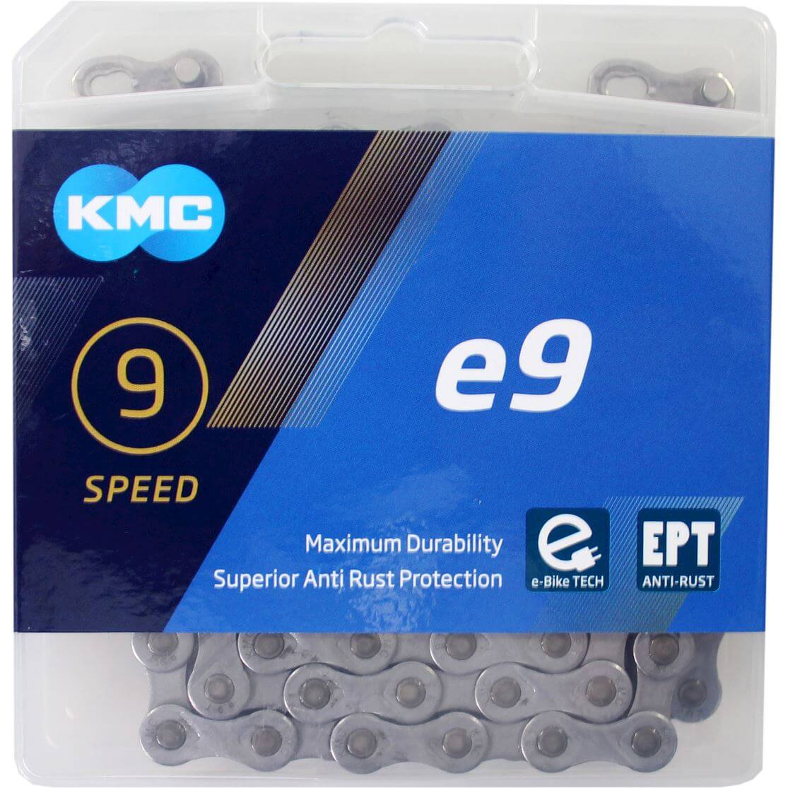 KMC E9 EPT Bicycle Chain 136 Silvers Silver