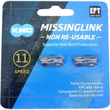 Cadeia de bicicletas KMC Missinglink 11 NOPT Silver 5,65mm Não reutilizável