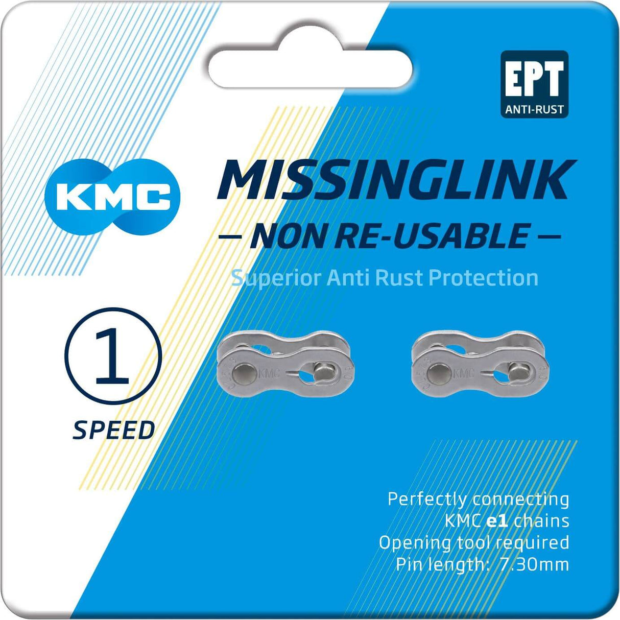 KMC MissingLink E1 E8 EPT, 3 32, 2 stykker, sølvfarvet