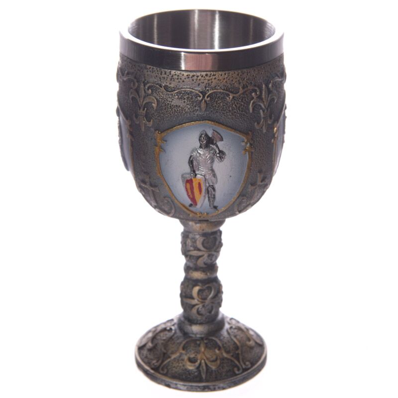 Ridder te paard versus fantasy ridder decorative kelk